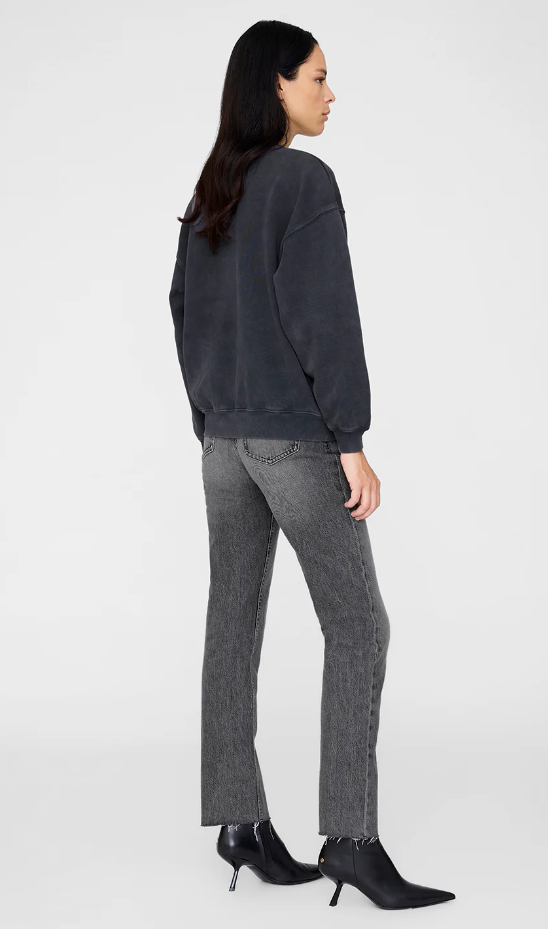 Anine Bing - Spencer Sweatshirt Leopard in Washed Black