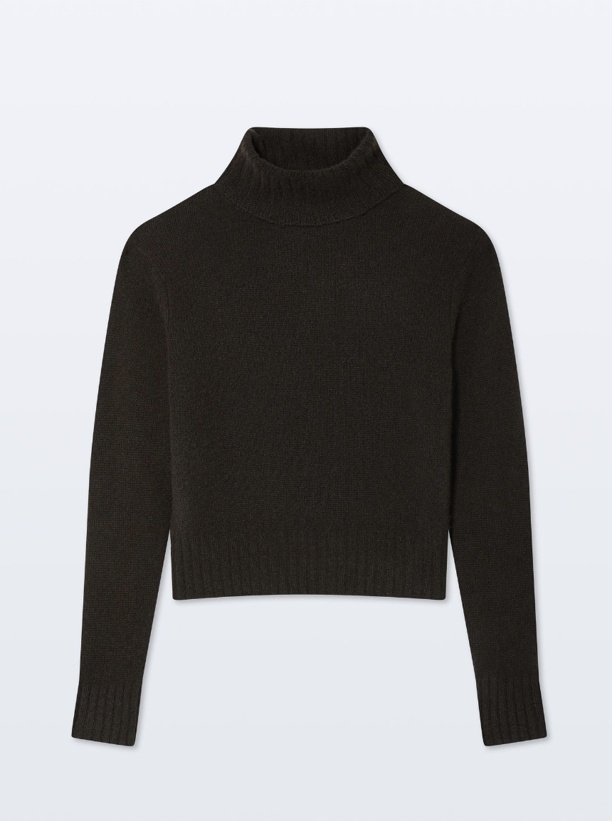 White + Warren - Featherweight Turtleneck in Dark Umber