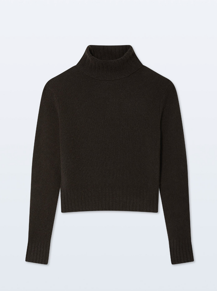 White + Warren - Featherweight Turtleneck in Dark Umber