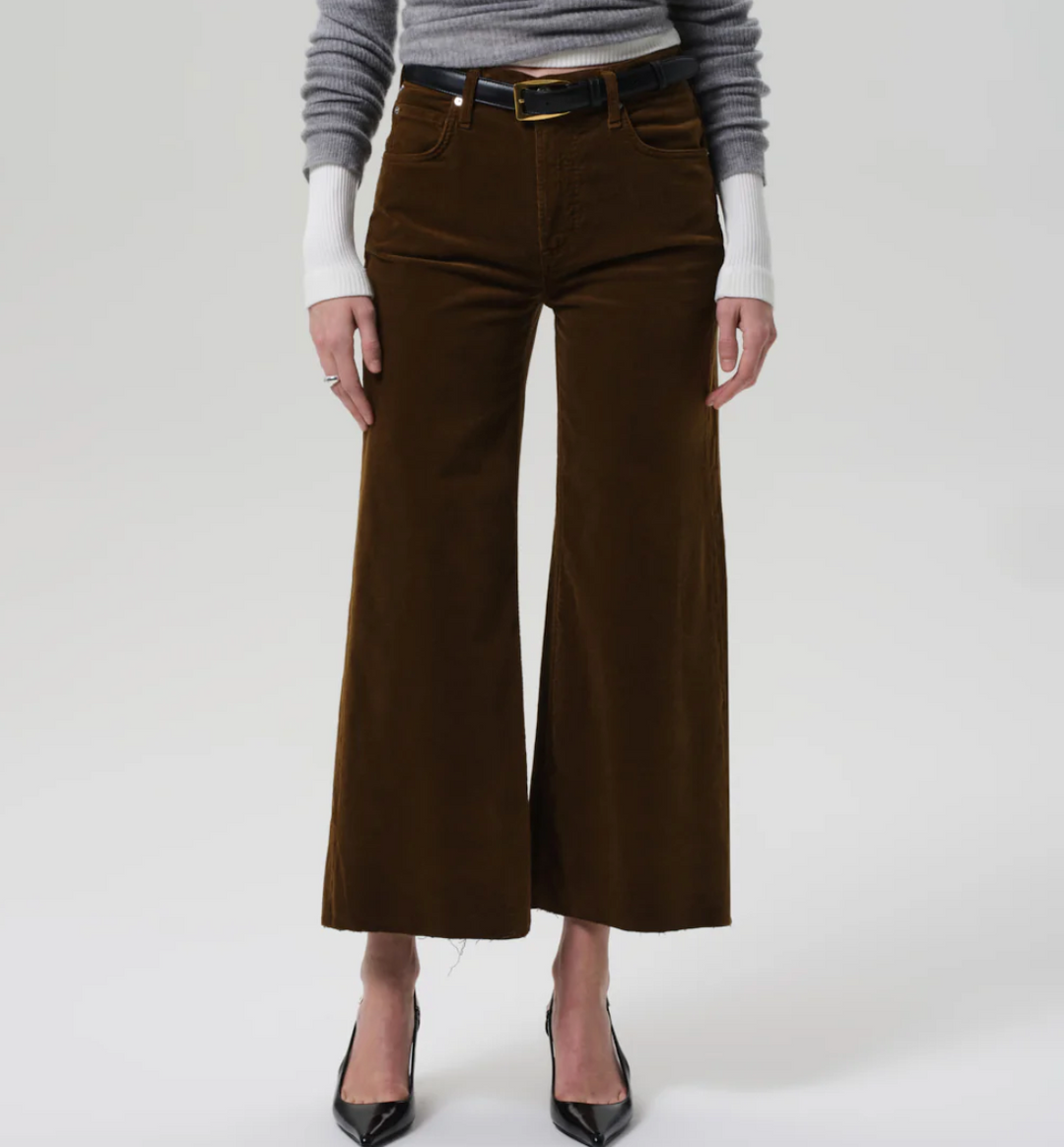 CITIZENS OF HUMANITY - Lyra Wide Leg Crop in Corduroy in Manuka Pants