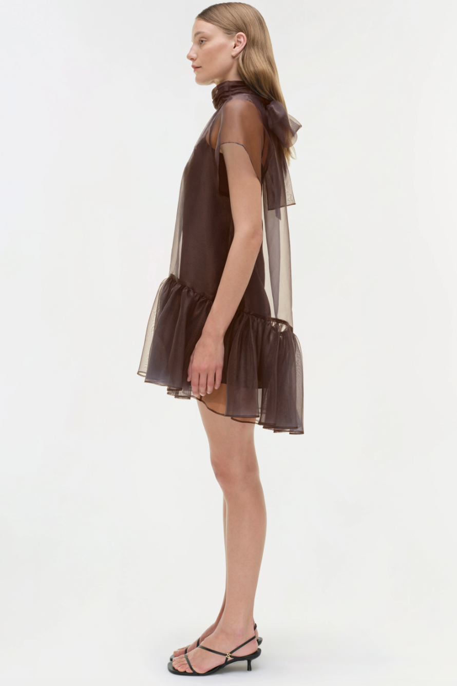 Simkhai - Beaux Tiered Mini Dress in Chocolate