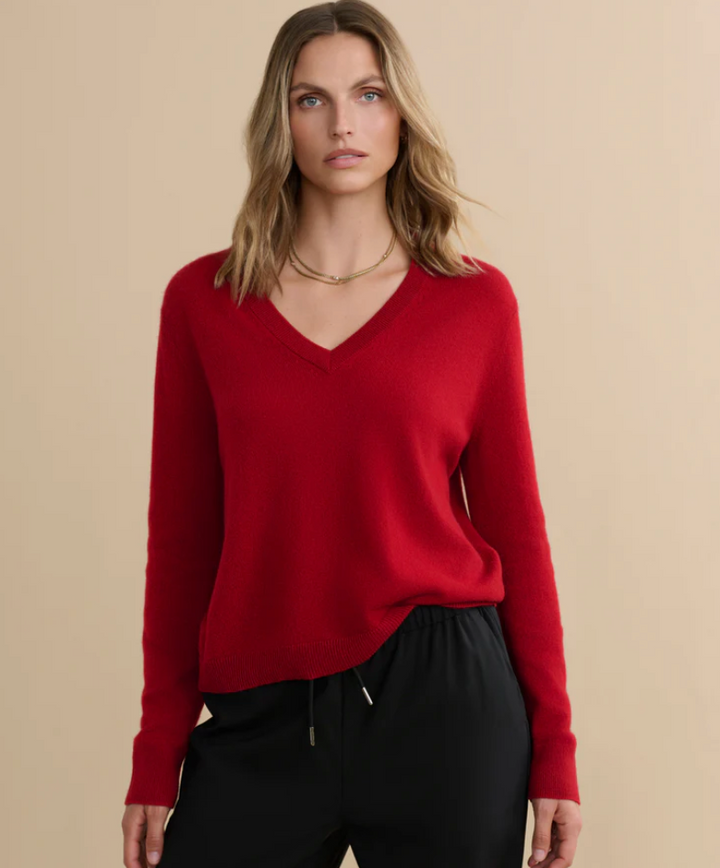 Jenni Kayne - Flynn Cashmere Sweater in Crimson