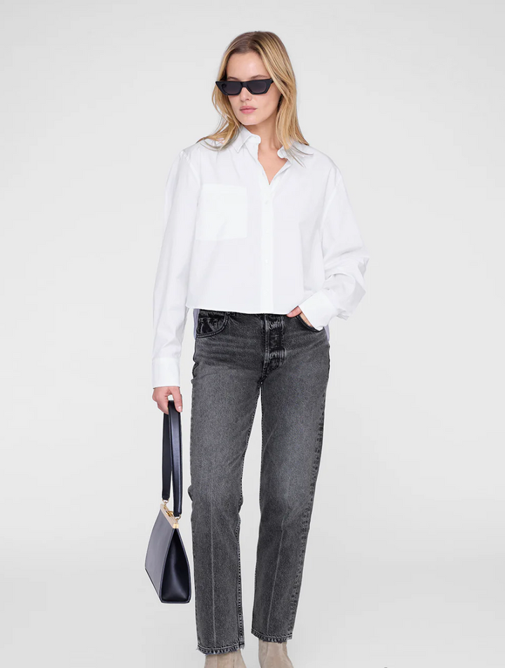 Anine Bing - Essie Cropped Shirt in White