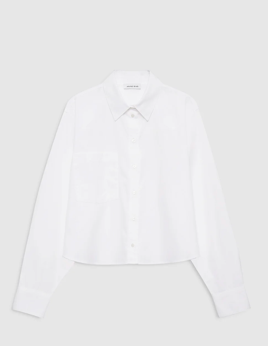 Anine Bing - Essie Cropped Shirt in White