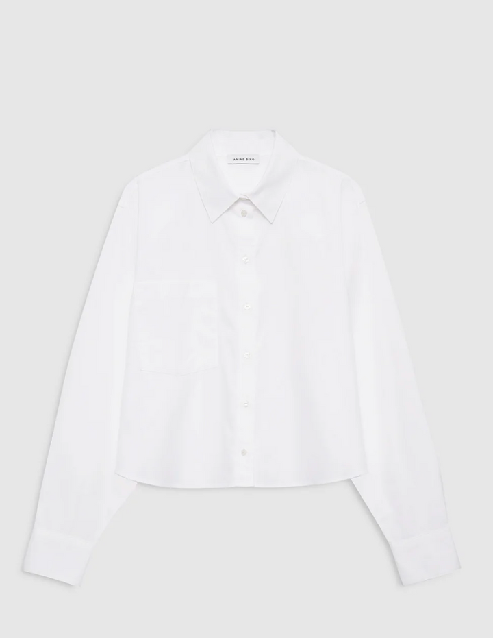 Anine Bing - Essie Cropped Shirt in White