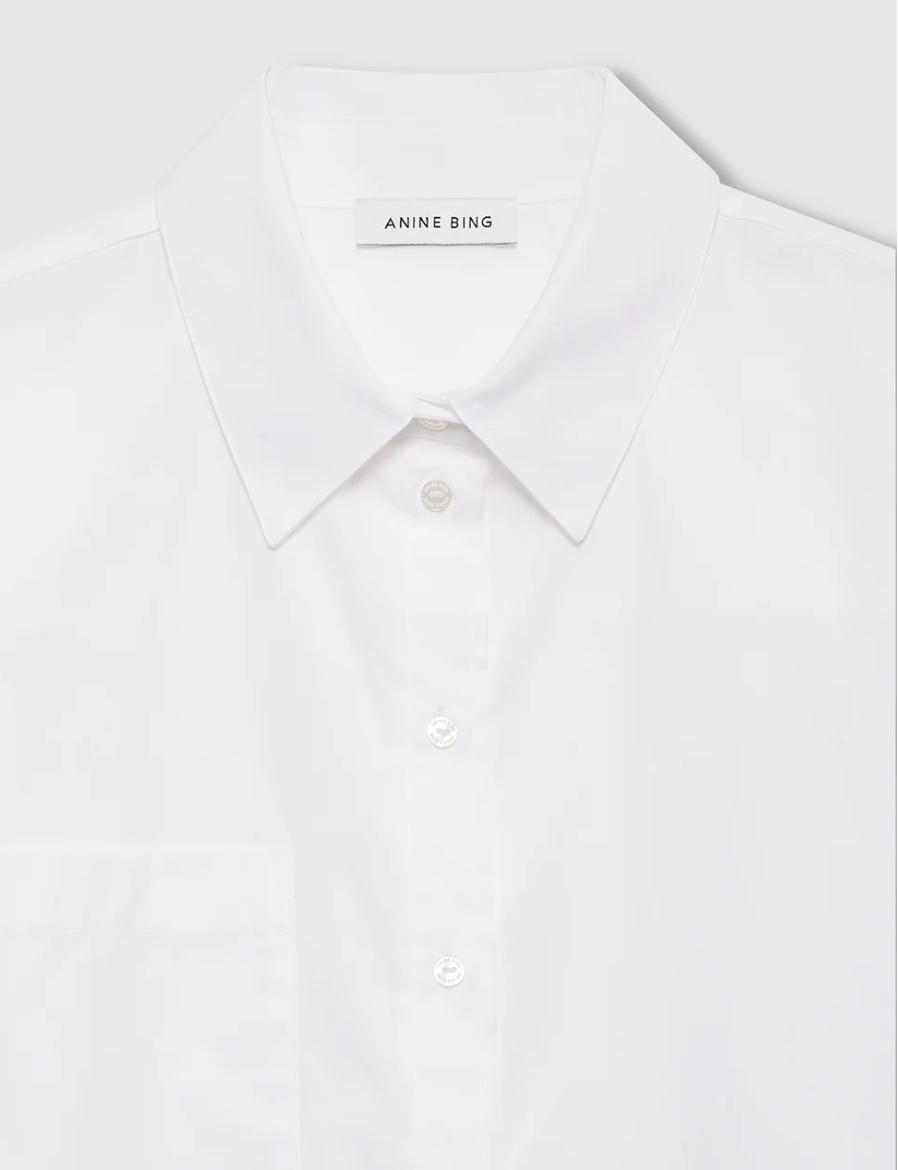 Anine Bing - Essie Cropped Shirt in White