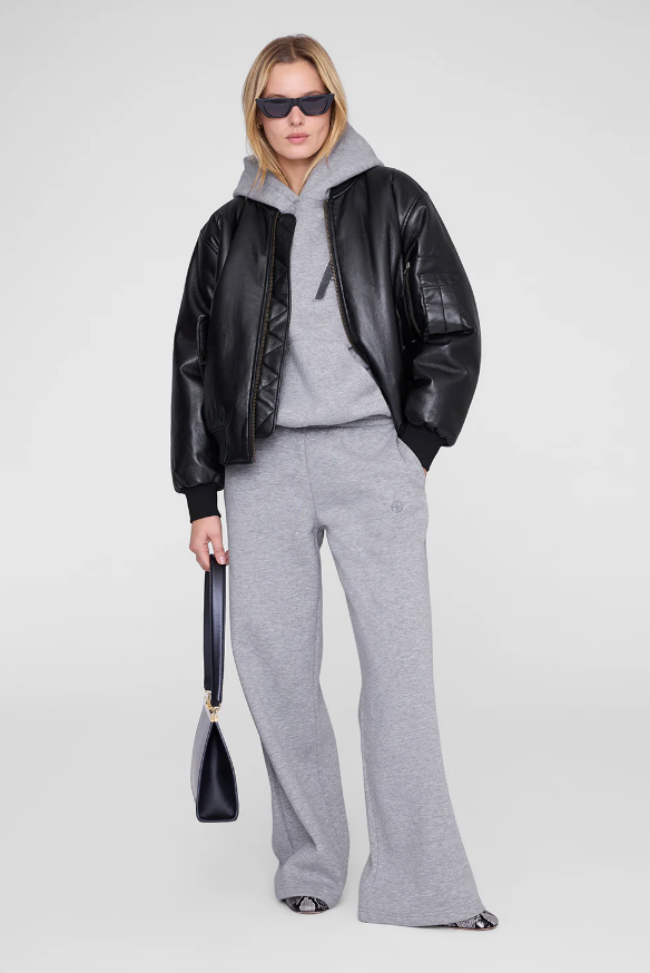 Anine Bing - Kacey Sweatpant Monogram in Heather Grey