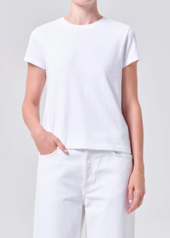 AGOLDE - Long Line Adine Tee in White