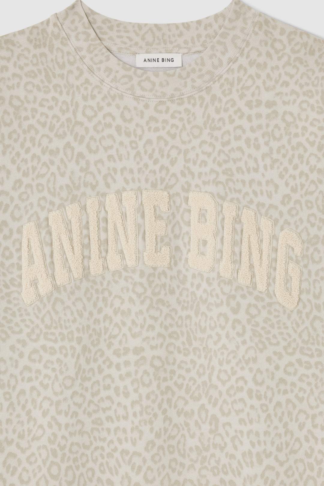 ANINE BING - Miles Sweatshirt in Washed White Leopard