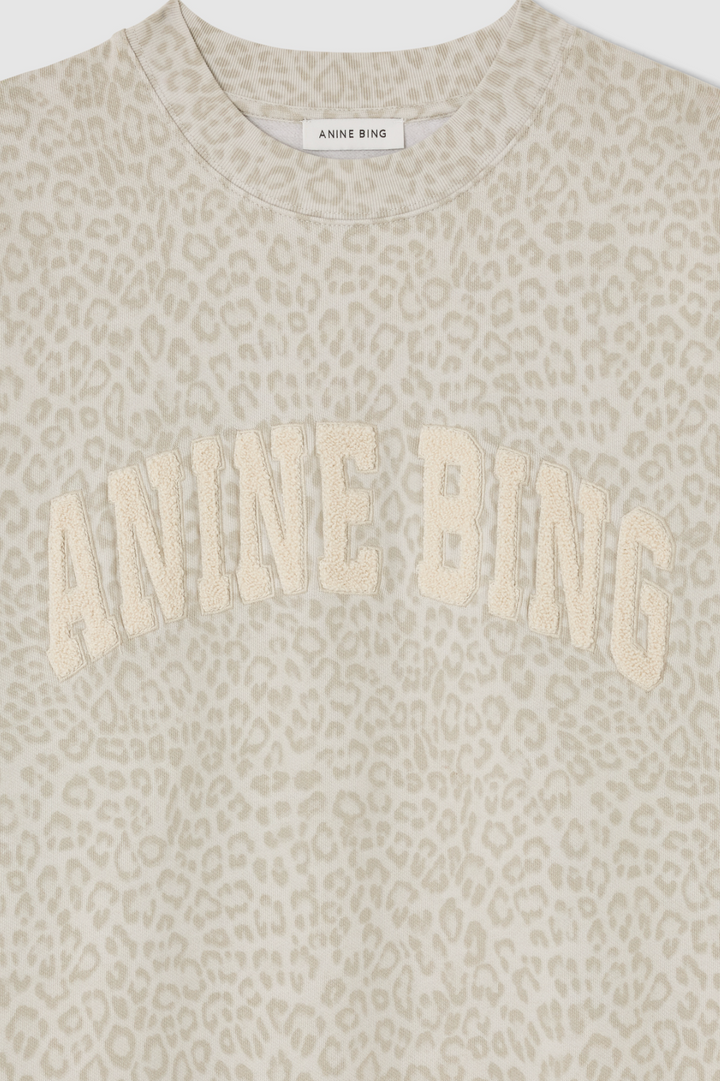 ANINE BING - Miles Sweatshirt in Washed White Leopard