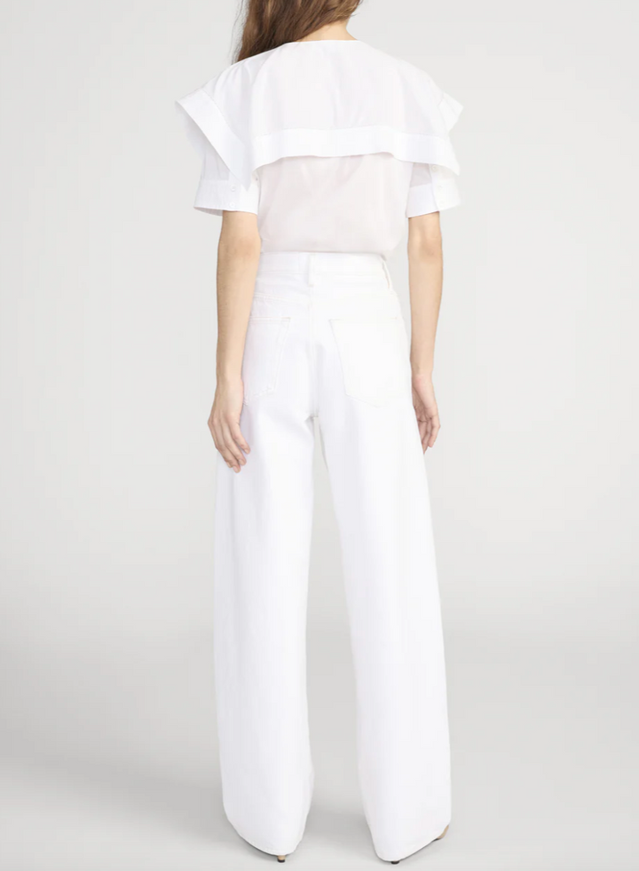 FRAME - The Sleek Cape Shirt in White Shirt