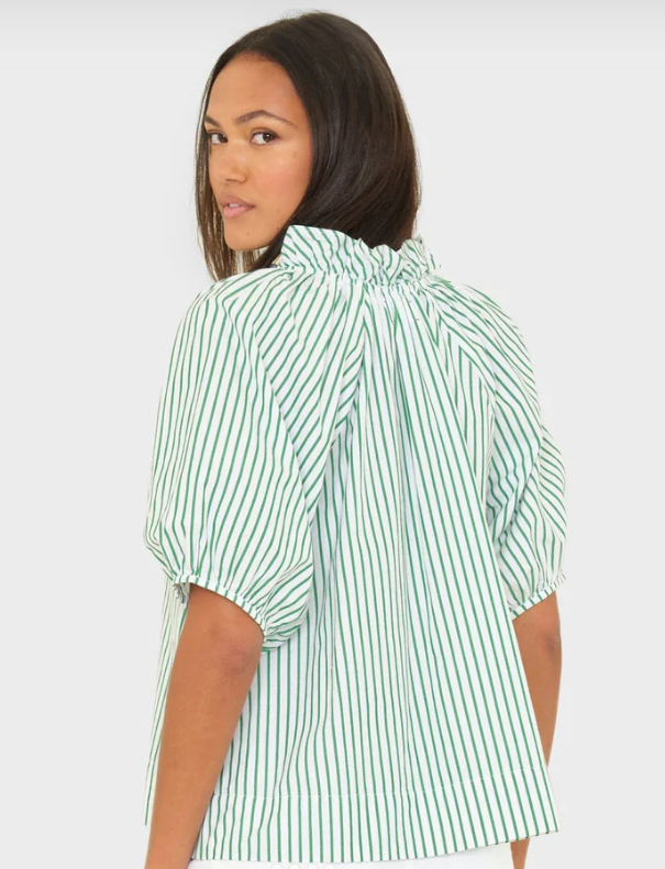 XIRENA - Clementine Top in Trellis Green Blouse