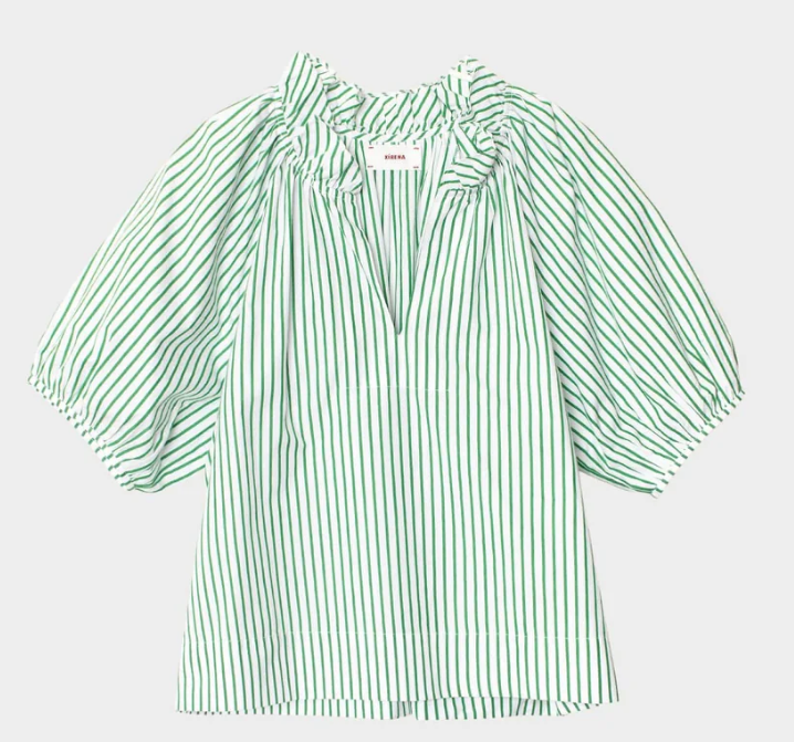 XIRENA - Clementine Top in Trellis Green Blouse