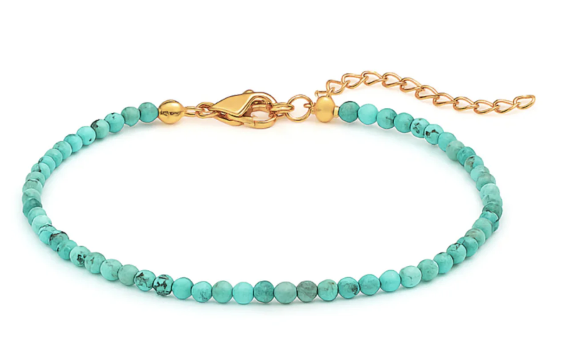 ELLIE VAIL - Sander Turquoise Beaded Anklet in Gold Jewelry