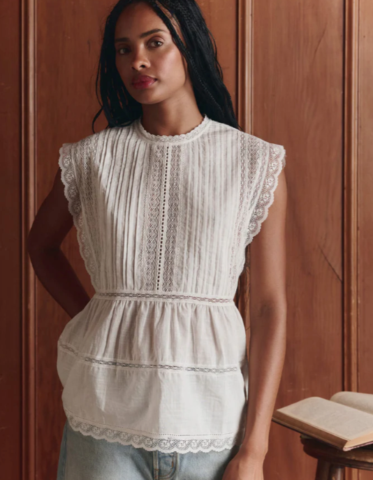 THE GREAT - The Sonnet Top in True White Tops