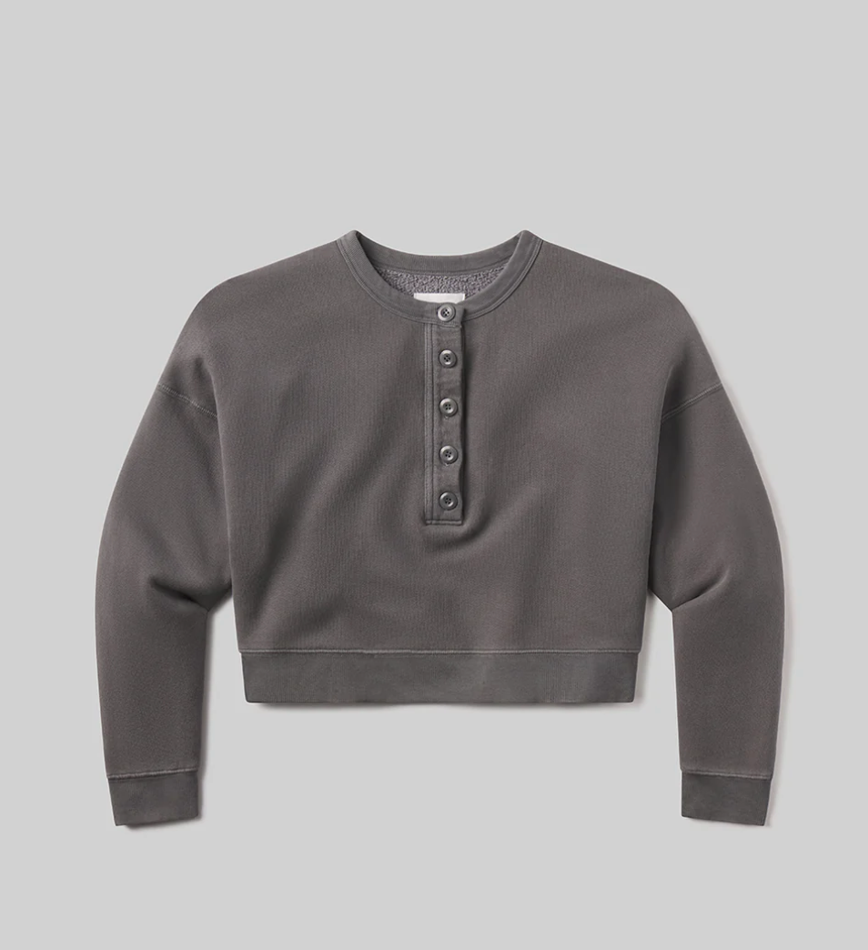 CITIZENS OF HUMANITY - Rhomboid Henley in Dark Grey Sweatshirts