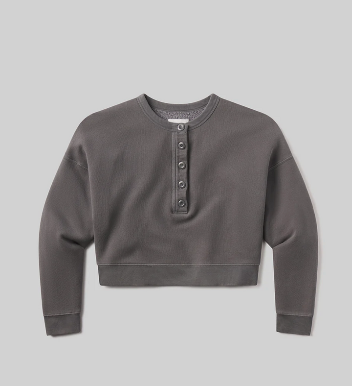 CITIZENS OF HUMANITY - Rhomboid Henley in Dark Grey Sweatshirts