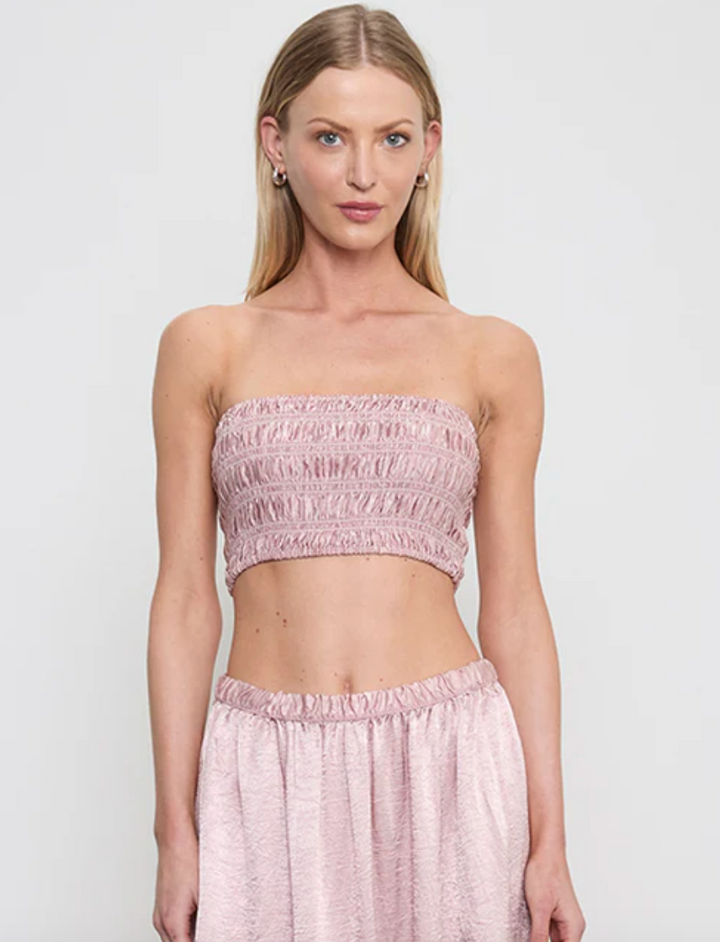 ENZA COSTA - Textured Satin Smock Top in Rose Blush Top