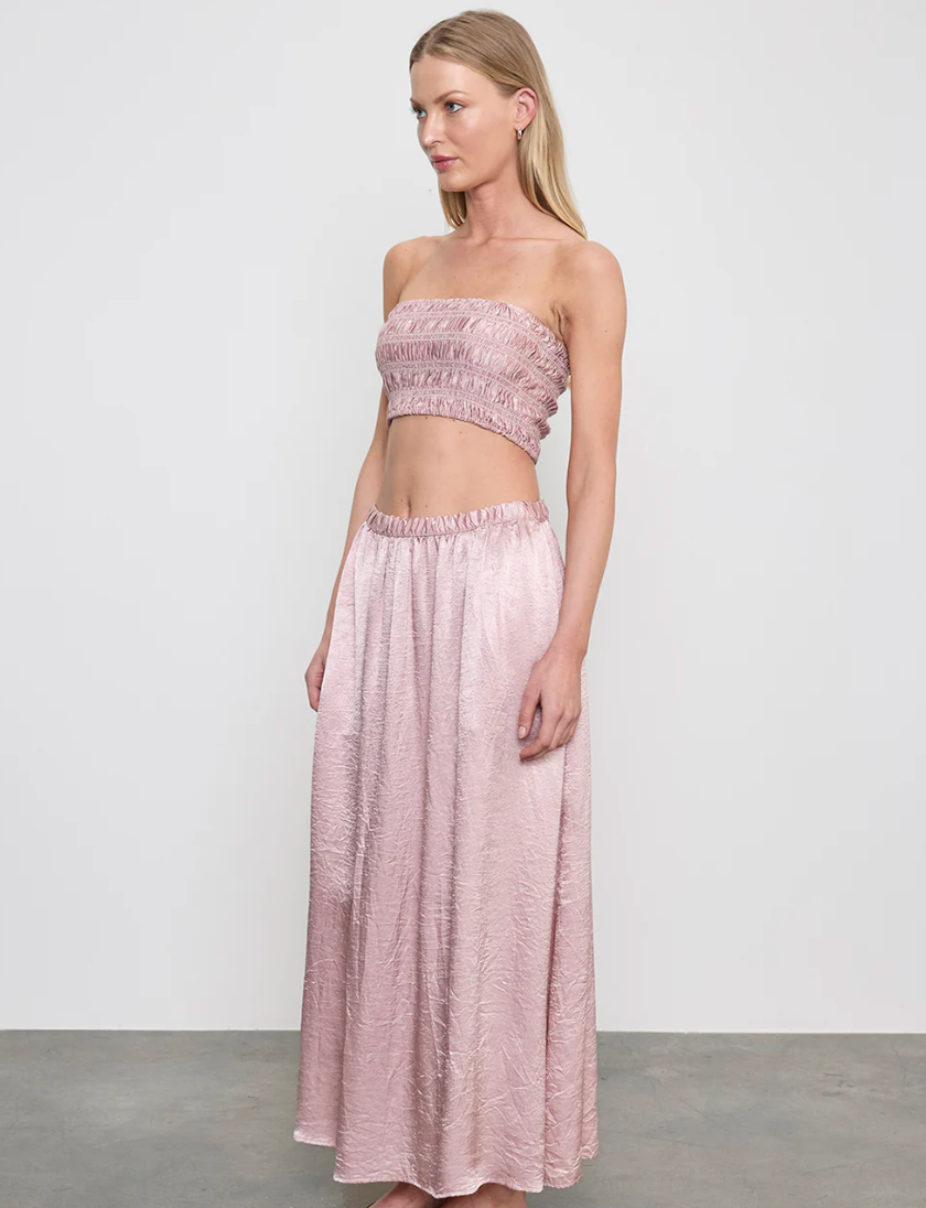 ENZA COSTA - Textured Satin Smock Top in Rose Blush Top