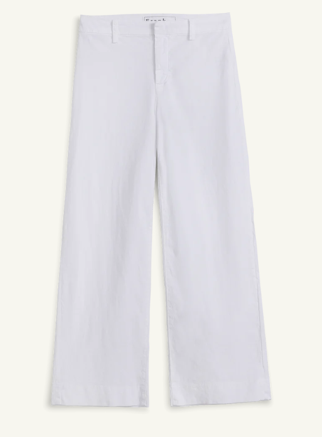 FRANK & EILEEN - West Village NYC Trouser in White Linen Pants