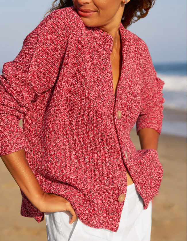 FRANK & EILEEN - Montecito Crew Neck Cardigan in Firecracker Cardigans