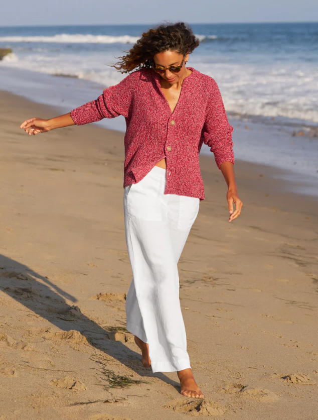 FRANK & EILEEN - Montecito Crew Neck Cardigan in Firecracker Cardigans