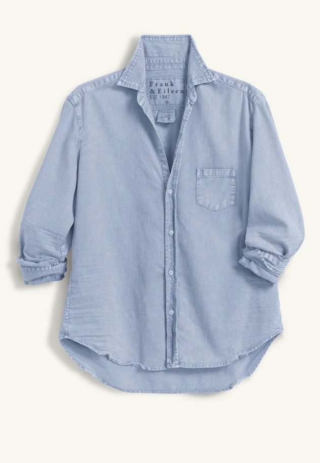 FRANK & EILEEN - Eileen Relaxed Button-Up Shirt in Pool Water Blue Button Up Shirt