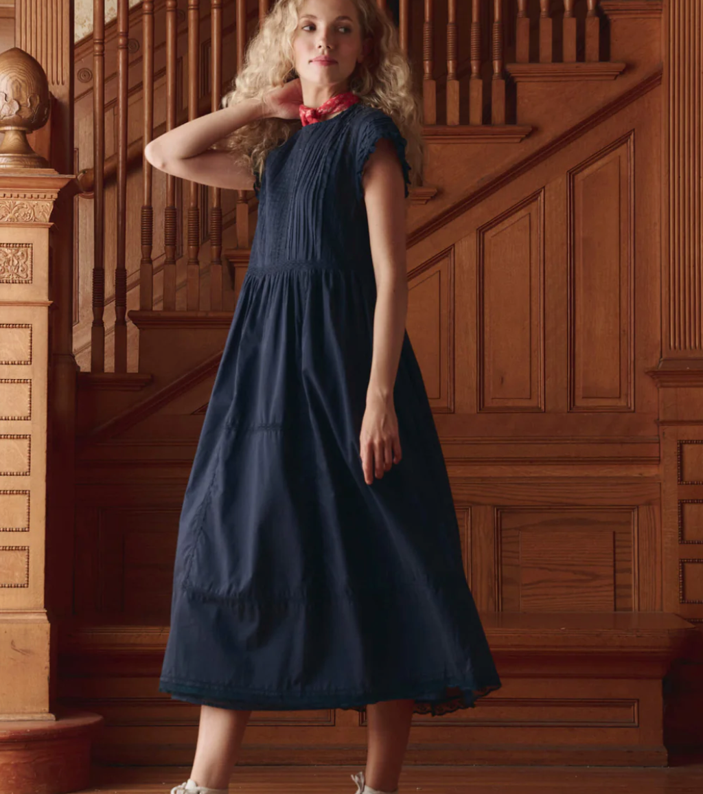 THE GREAT - The Sonnet Dress in Navy Dress