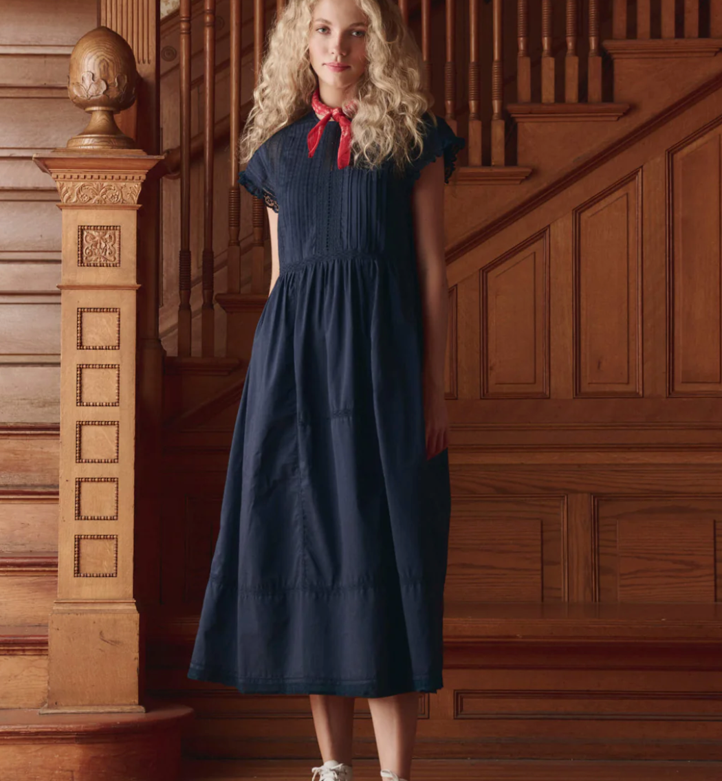 THE GREAT - The Sonnet Dress in Navy Dress