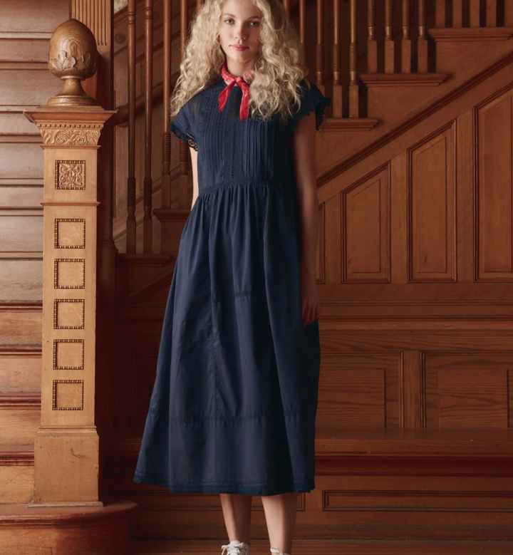 THE GREAT - The Sonnet Dress in Navy Dress