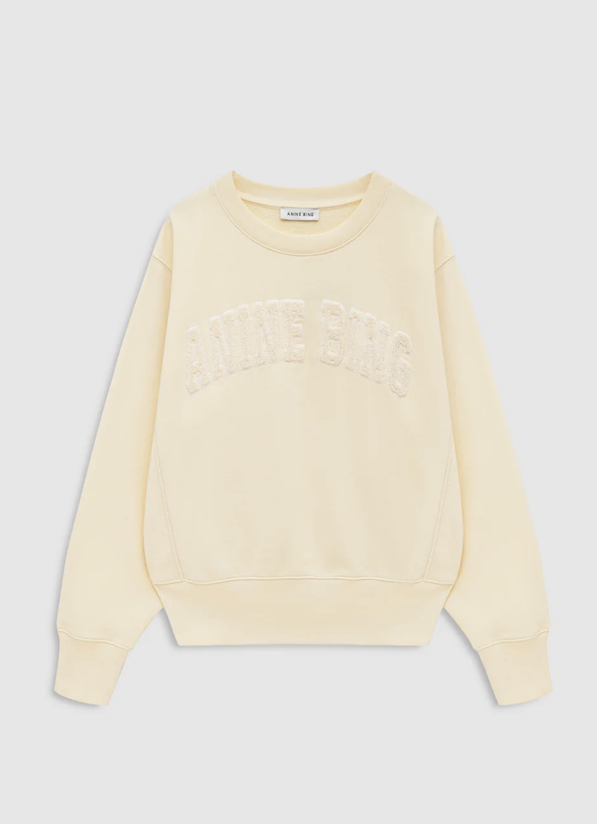 ANINE BING - Harry Shrunken Sweatshirt in Butter Yellow Sweatshirts