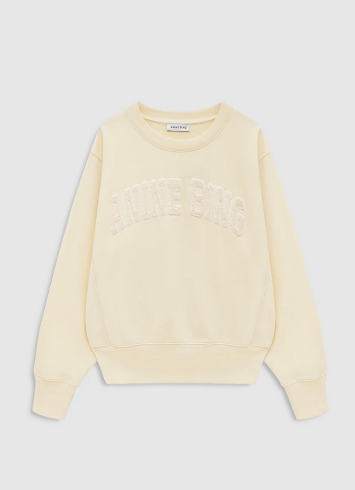 ANINE BING - Harry Shrunken Sweatshirt in Butter Yellow Sweatshirts
