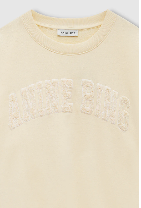 ANINE BING - Harry Shrunken Sweatshirt in Butter Yellow Sweatshirts