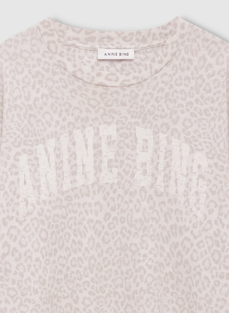 Anine Bing - Cade Tee in Washed White Leopard T-Shirts