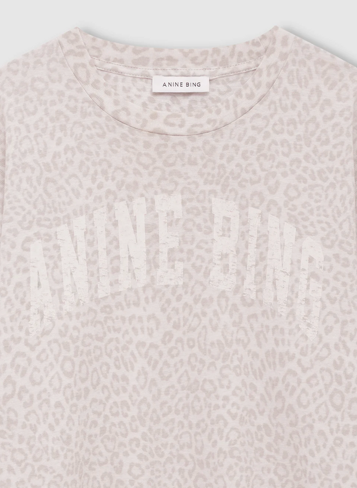 Anine Bing - Cade Tee in Washed White Leopard T-Shirts