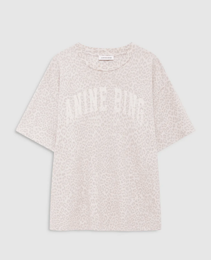 Anine Bing - Cade Tee in Washed White Leopard T-Shirts