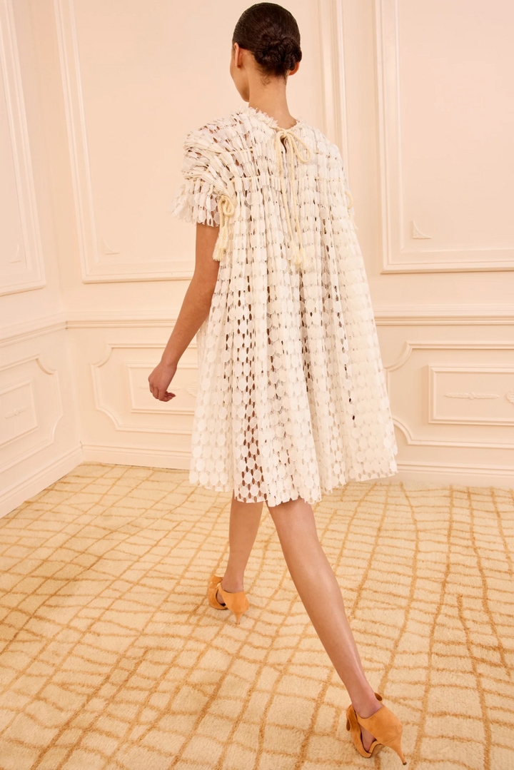 ULLA JOHNSON - Layla Lace Mini Dress in Chalk Dresses