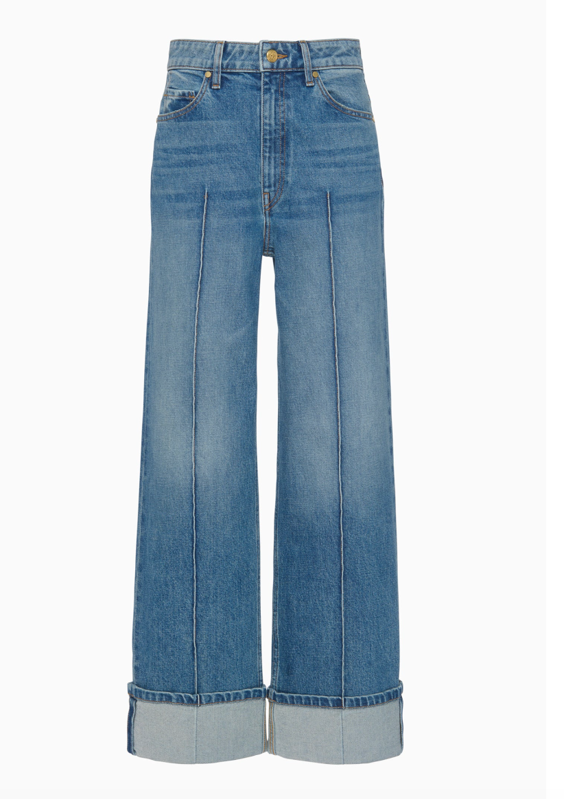 ULLA JOHNSON - The Stretch Genevieve Pintuck Jean in Danube Jeans