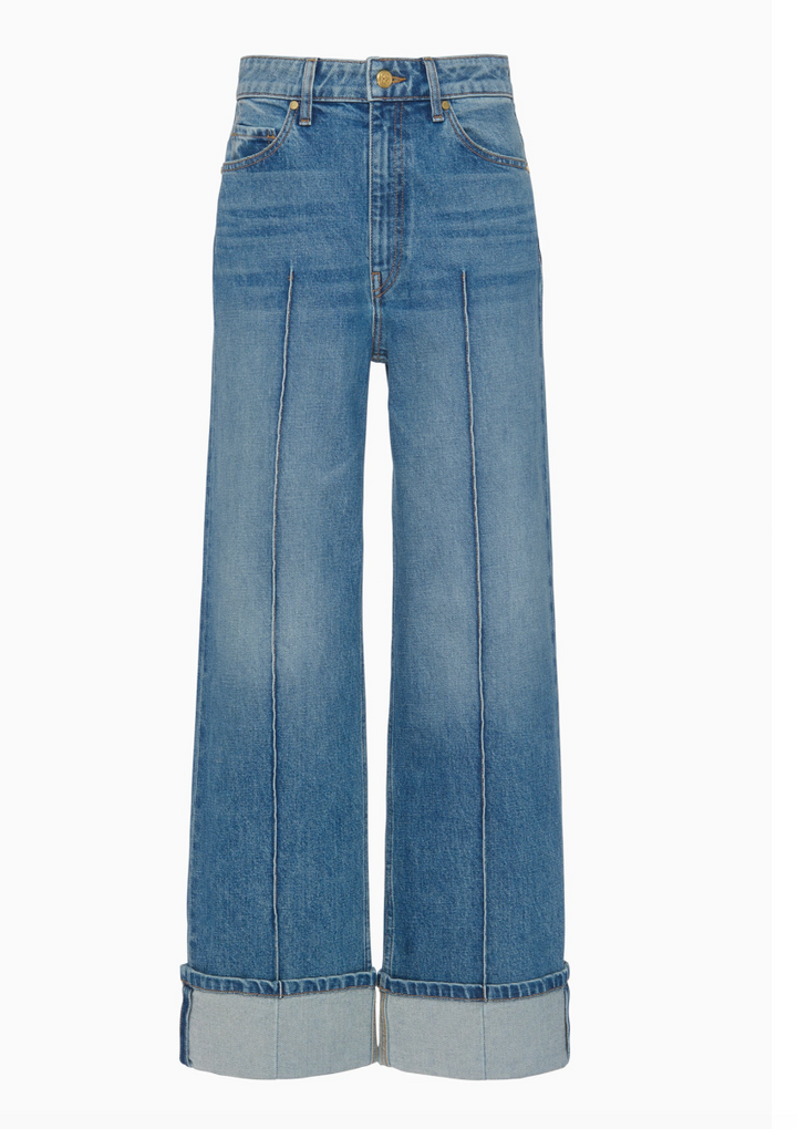 ULLA JOHNSON - The Stretch Genevieve Pintuck Jean in Danube Jeans