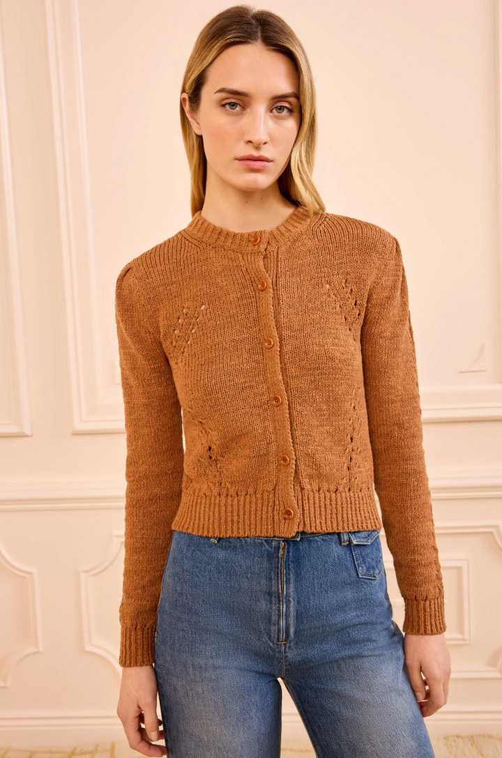 ULLA JOHNSON - Delphina Cardigan in Umber Cardigans