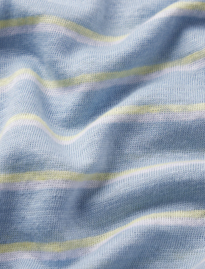 FRAME - The Linen Baby Tee In Chambray Blue Multi T-Shirts