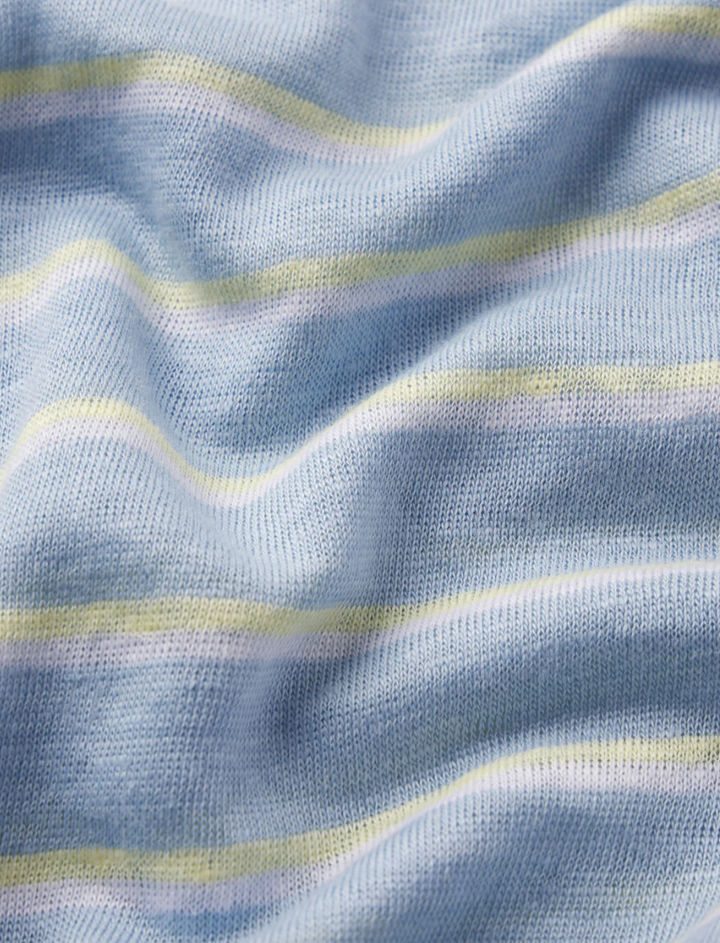 FRAME - The Linen Baby Tee In Chambray Blue Multi T-Shirts