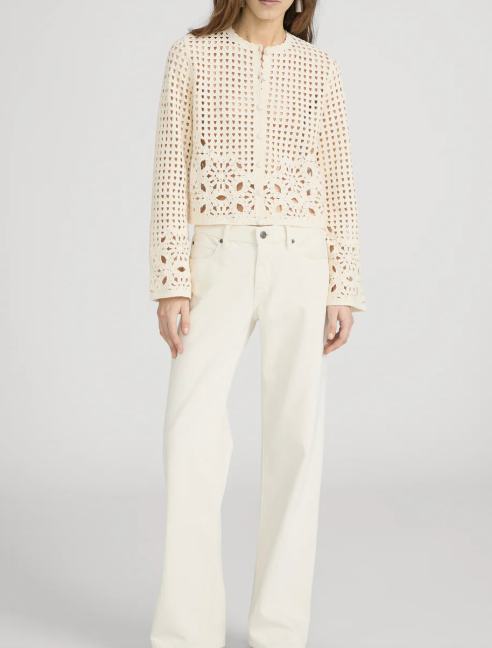 FRAME - The Postcard Cardi In Cream Cardigans