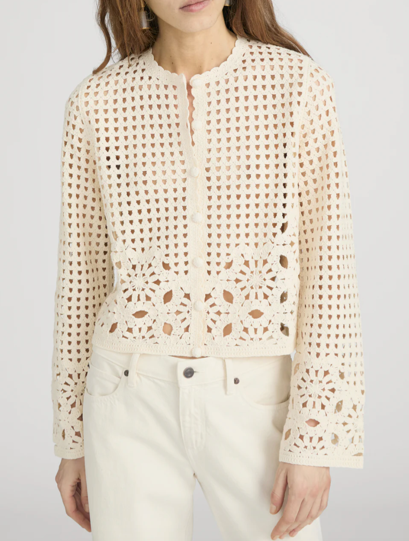 FRAME - The Postcard Cardi In Cream Cardigans