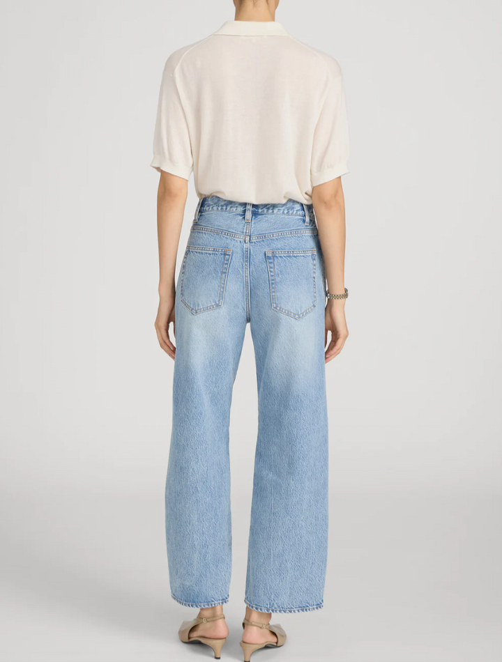 FRAME - The Crochet Bow Crop In Aura Jeans