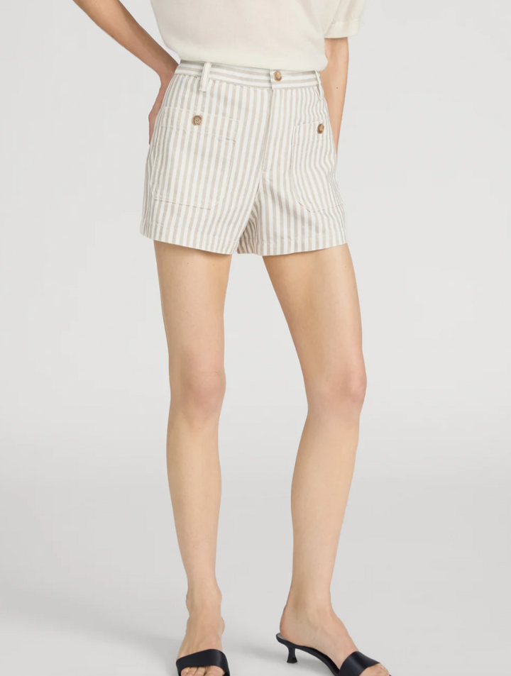 FRAME - The Cruise Short In Flax Stripe Shorts