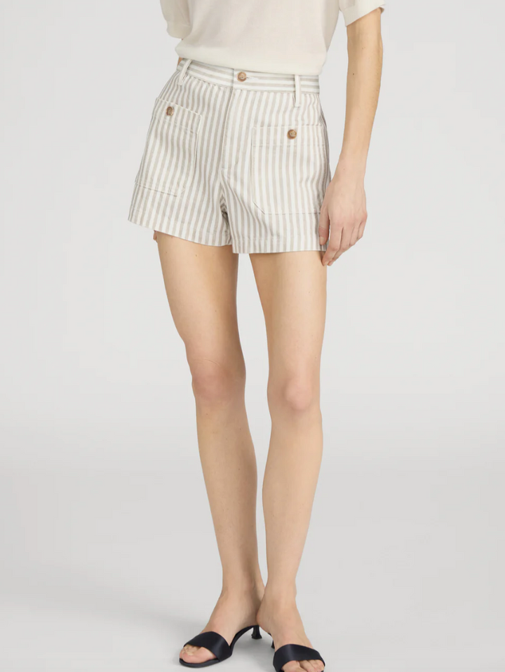 FRAME - The Cruise Short In Flax Stripe Shorts
