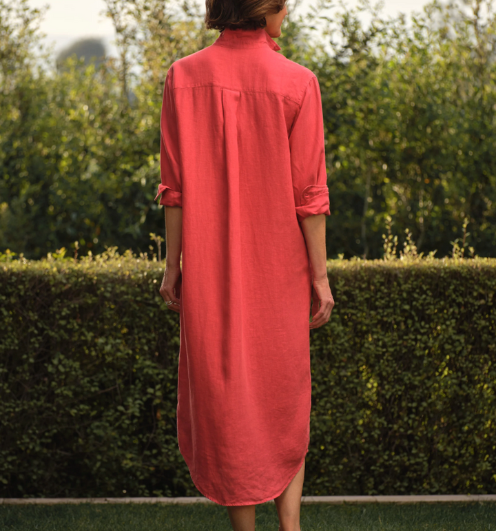 FRANK & EILEEN - Rory Maxi Shirtdress in Hot Sauce Dresses