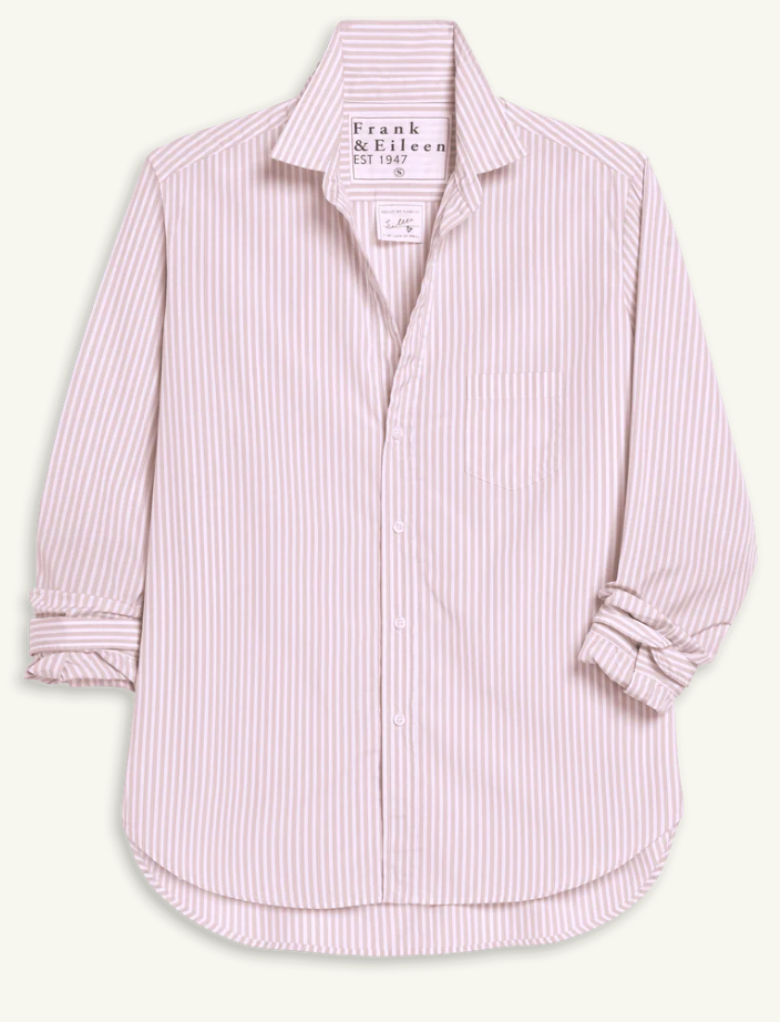 Frank & Eileen - Eileen Relaxed Button-Up Shirt in Pink Stripe Button Up Shirt