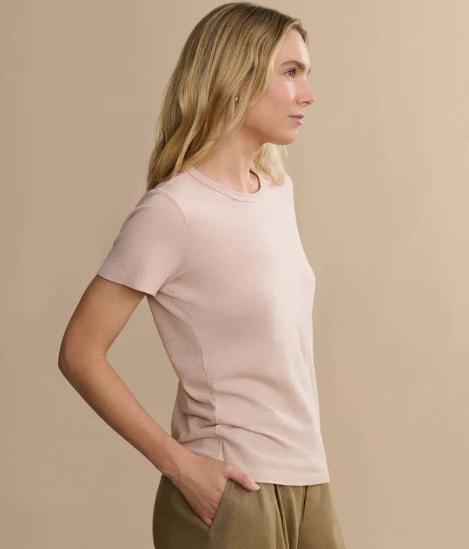 JENNI KAYNE - Cotton Slim Tee in Blush Short Sleeve Tees